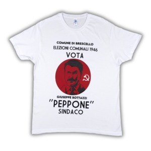 T-shirt Bianca "Vota Peppone"